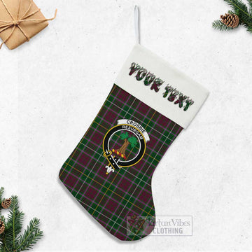 Crosbie Tartan Family Crest Christmas Stocking with Personalized Text