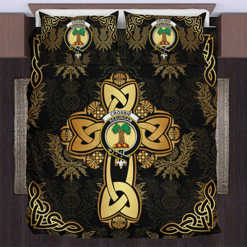 Crosbie Clan Bedding Sets Gold Thistle Celtic Style