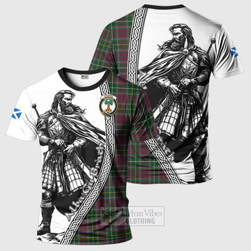 Crosbie Tartan Clan Crest T-Shirt with Highlander Warrior Celtic Style