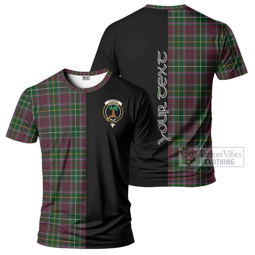 Crosbie Tartan T-Shirt with Family Crest and Half Of Me Style Kid's Shirt - Tartanvibesclothing Shop