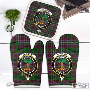 Crosbie Tartan Combo Oven Mitt & Pot-Holder with Family Crest