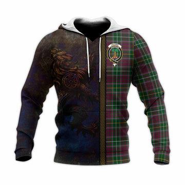 Crosbie Tartan Family Crest Knitted Hoodie Alba Gu Brath Be Brave Lion Ancient Style Unisex Knitted Pullover Hoodie - Tartan Vibes Clothing