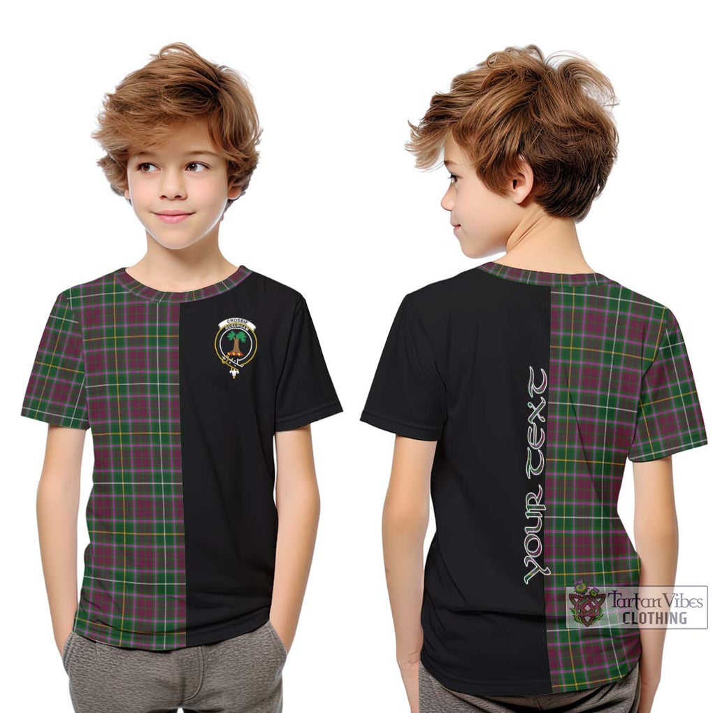 Crosbie Tartan Kid T-Shirt with Family Crest and Half Of Me Style Youth XL Size14 - Tartanvibesclothing Shop