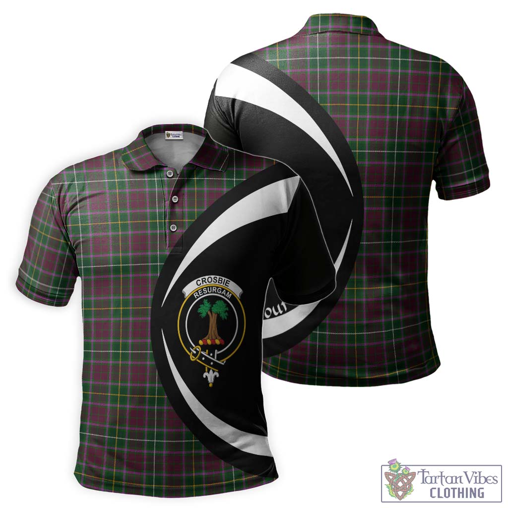 Crosbie Tartan Men's Polo Shirt with Family Crest Circle Style Kid - Tartan Vibes Clothing