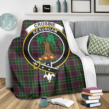 Crosbie Tartan Blanket with Family Crest