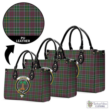 Crosbie Tartan Luxury Leather Handbags with Family Crest