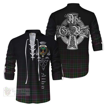 Crosbie Tartan Ghillie Kilt Shirt Featuring Alba Gu Brath Family Crest Celtic Inspired