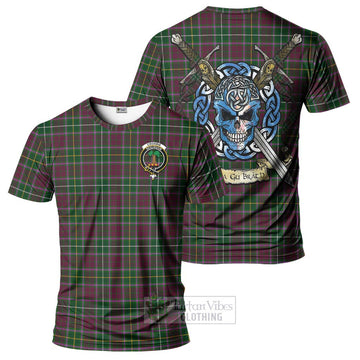 Crosbie Tartan T-Shirt with Family Crest Celtic Skull Style