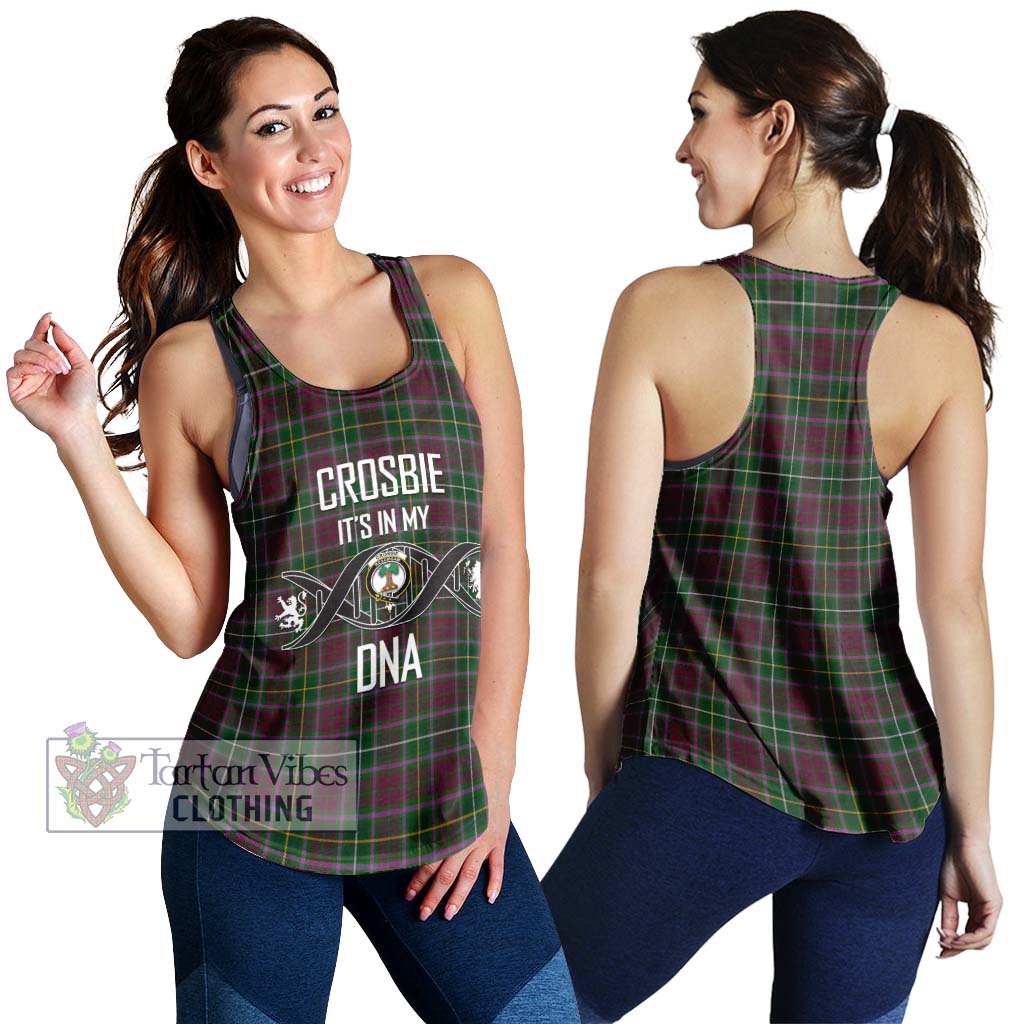 Tartan Vibes Clothing Crosbie Tartan Women's Racerback Tanks with Family Crest DNA In Me Style