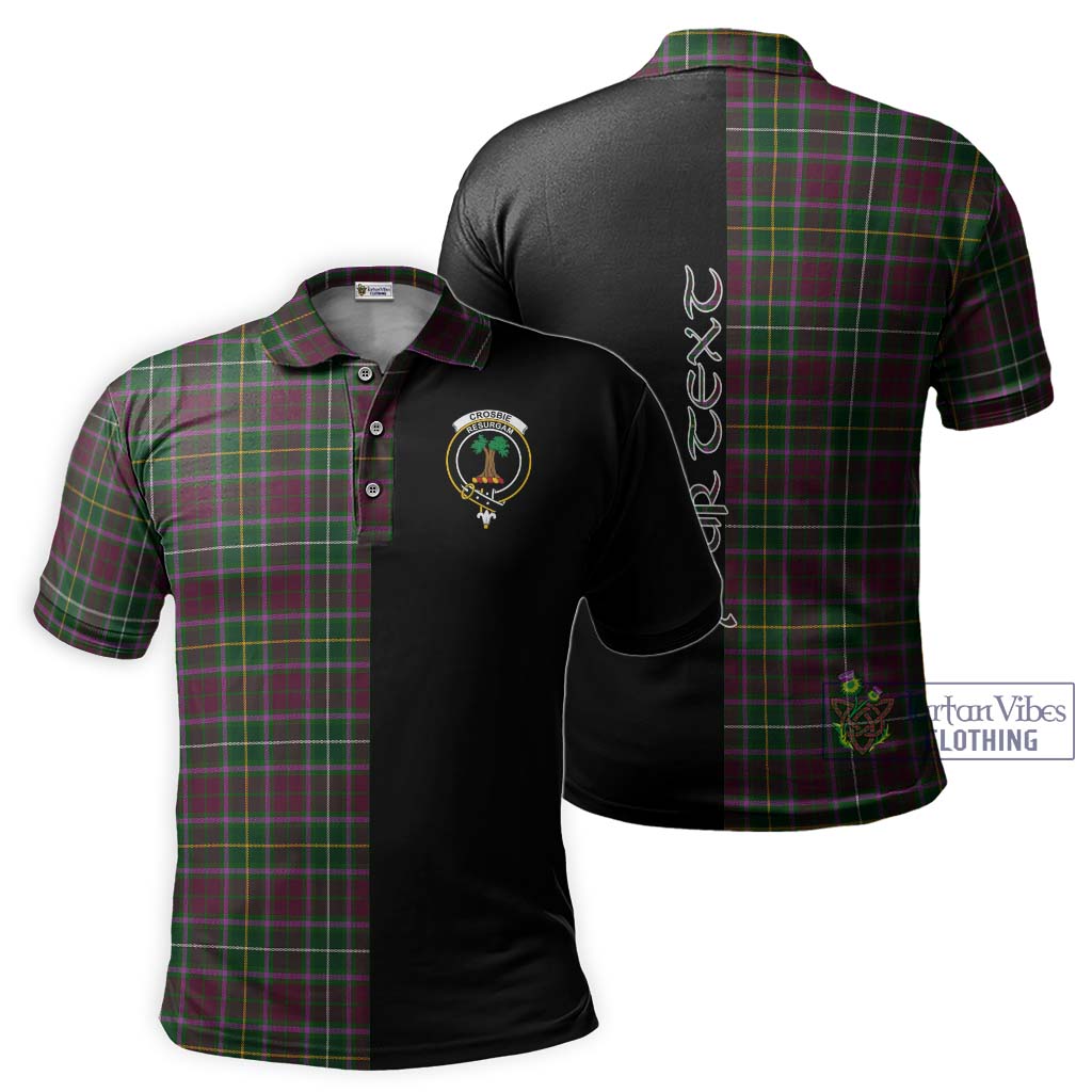 Tartan Vibes Clothing Crosbie Tartan Polo Shirt with Family Crest and Half Of Me Style