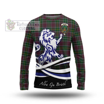 Crosbie Tartan Long Sleeve T-Shirt with Alba Gu Brath Regal Lion Emblem