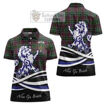 Crosbie Tartan Women's Polo Shirt with Alba Gu Brath Regal Lion Emblem