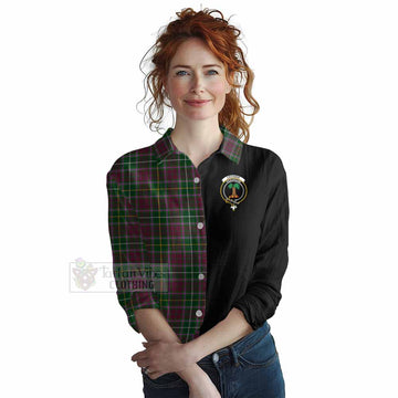 Crosbie Tartan Women's Casual Shirt with Family Crest and Half Of Me Style