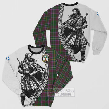 Crosbie Tartan Clan Crest Sweatshirt with Highlander Warrior Celtic Style