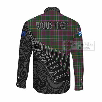 Crosbie Crest Tartan Long Sleeve Button Shirt with New Zealand Silver Fern Half Style