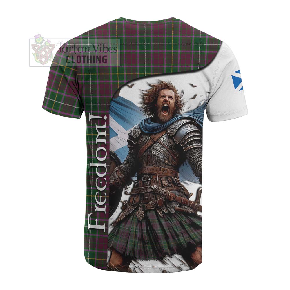 Tartan Vibes Clothing Crosbie Crest Tartan Cotton T-shirt Inspired by the Freedom of Scottish Warrior