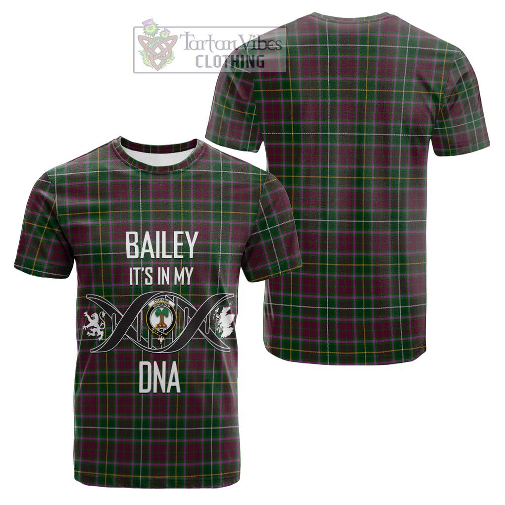 Tartan Vibes Clothing Crosbie Tartan Cotton T-shirt with Family Crest DNA In Me Style