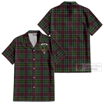 Crosbie Tartan Cotton Hawaiian Shirt with Family Crest