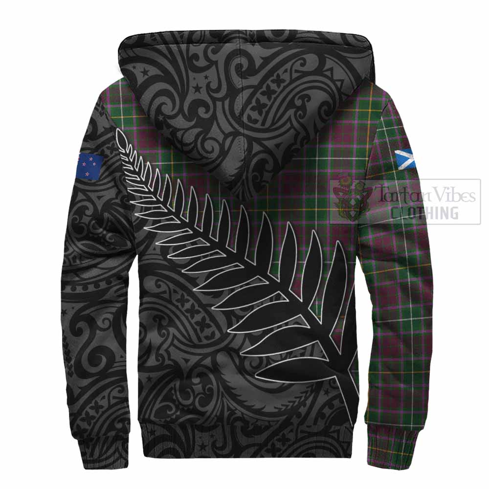 Tartan Vibes Clothing Crosbie Crest Tartan Sherpa Hoodie with New Zealand Silver Fern Half Style