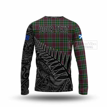 Crosbie Crest Tartan Long Sleeve T-Shirt with New Zealand Silver Fern Half Style