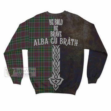 Crosbie Tartan Family Crest Sweatshirt Alba Gu Brath Be Brave Lion Ancient Style - Tartan Vibes Clothing
