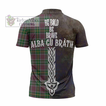 Crosbie Tartan Family Crest Zipper Polo Shirt Alba Gu Brath Be Brave Lion Ancient Style - Tartan Vibes Clothing