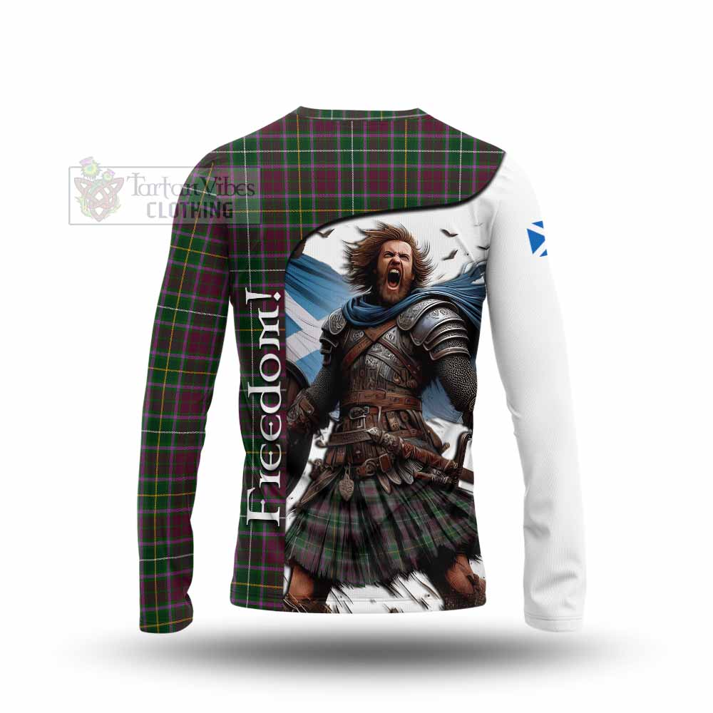 Tartan Vibes Clothing Crosbie Crest Tartan Long Sleeve T-Shirt Inspired by the Freedom of Scottish Warrior