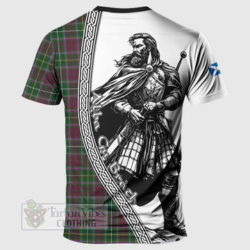 Crosbie Tartan Clan Crest T-Shirt with Highlander Warrior Celtic Style