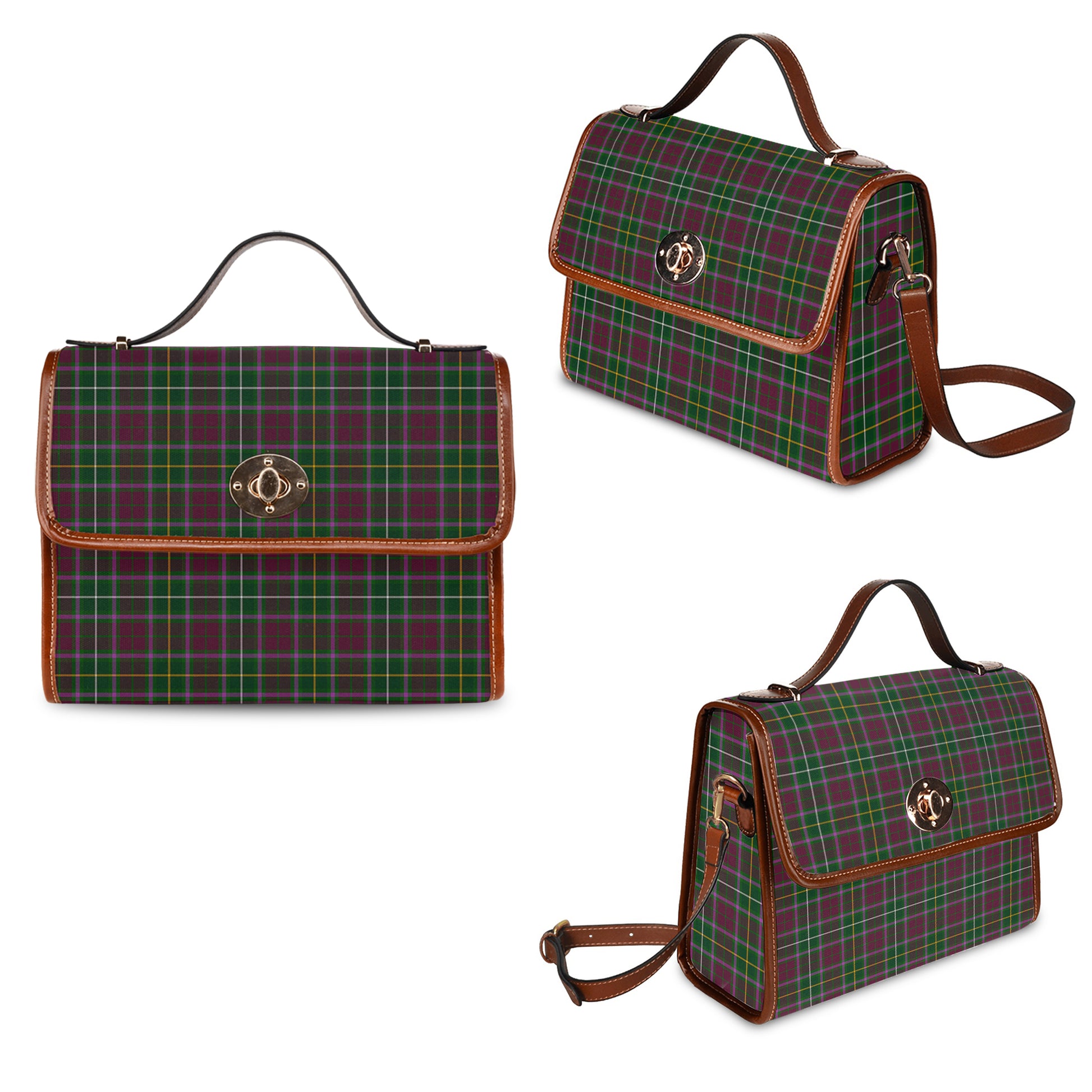 crosbie-tartan-leather-strap-waterproof-canvas-bag