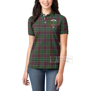 Crosbie Tartan Women's Polo Shirt with Family Crest Celtic Skull Style