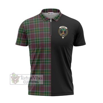 Crosbie Tartan Zipper Polo Shirt with Family Crest and Half Of Me Style