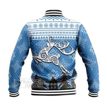 Crosbie Clan Christmas Baseball Jacket Celtic Reindeer Style