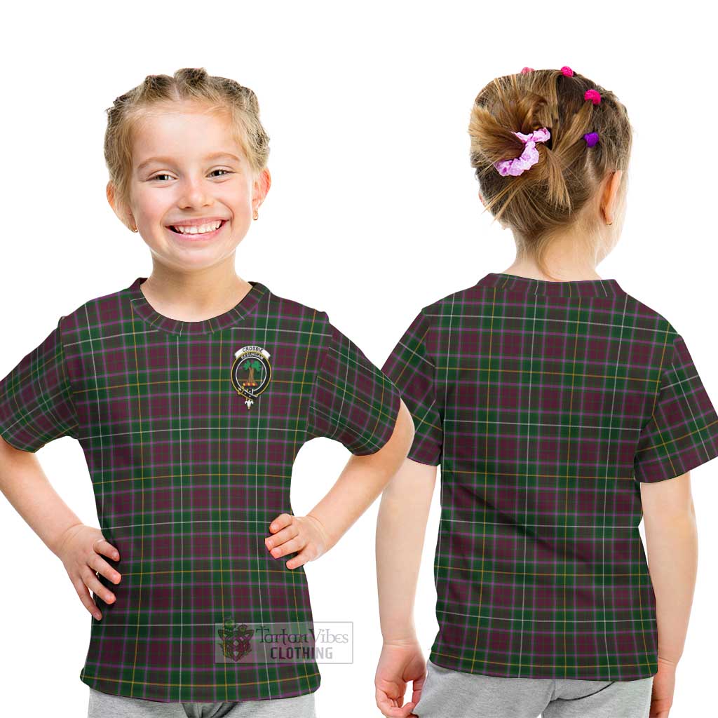 Tartan Vibes Clothing Crosbie Tartan Kid T-Shirt with Family Crest