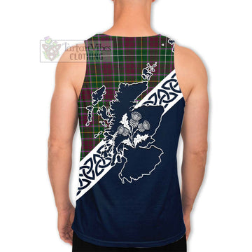 Crosbie Tartan Men's Tank Top Featuring Thistle and Scotland Map