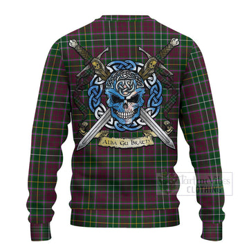 Crosbie Tartan Ugly Sweater with Family Crest Celtic Skull Style