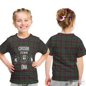 Crosbie Tartan Kid T-Shirt with Family Crest DNA In Me Style