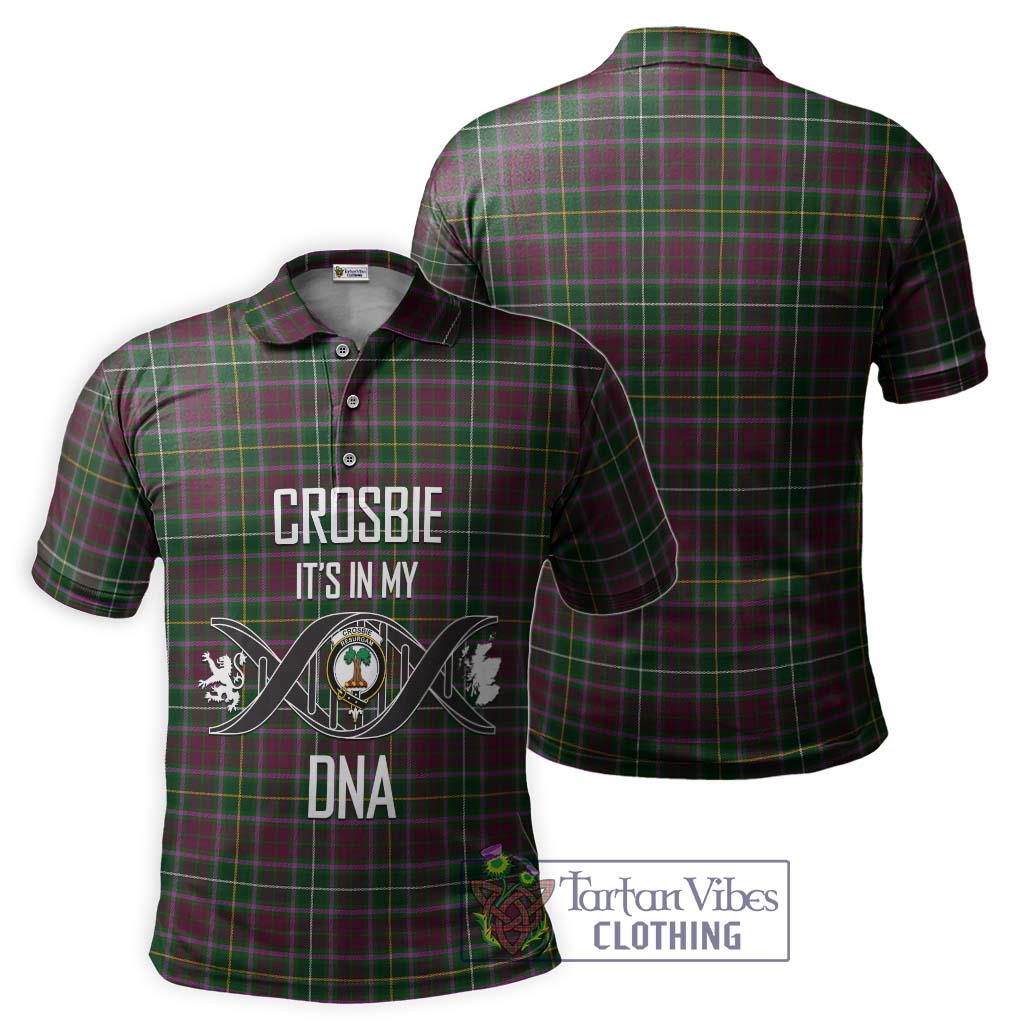 Tartan Vibes Clothing Crosbie Tartan Polo Shirt with Family Crest DNA In Me Style