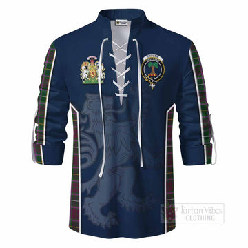 Crosbie Tartan Ghillie Kilt Shirt with Family Crest and Lion Rampant Vibes Sport Style