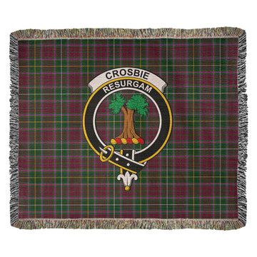 Crosbie Tartan Woven Blanket with Family Crest