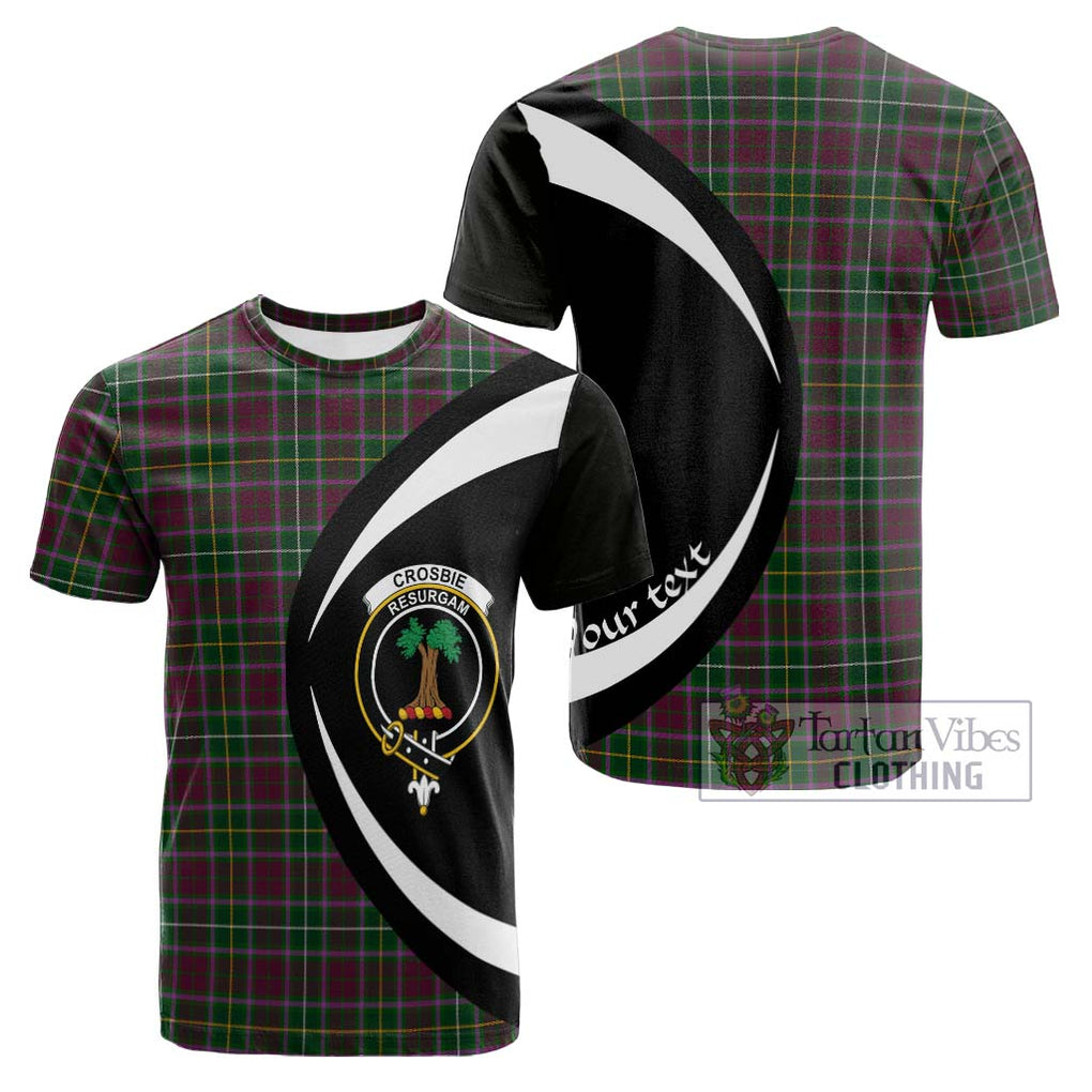 Tartan Vibes Clothing Crosbie Tartan Cotton T-shirt with Family Crest Circle Style