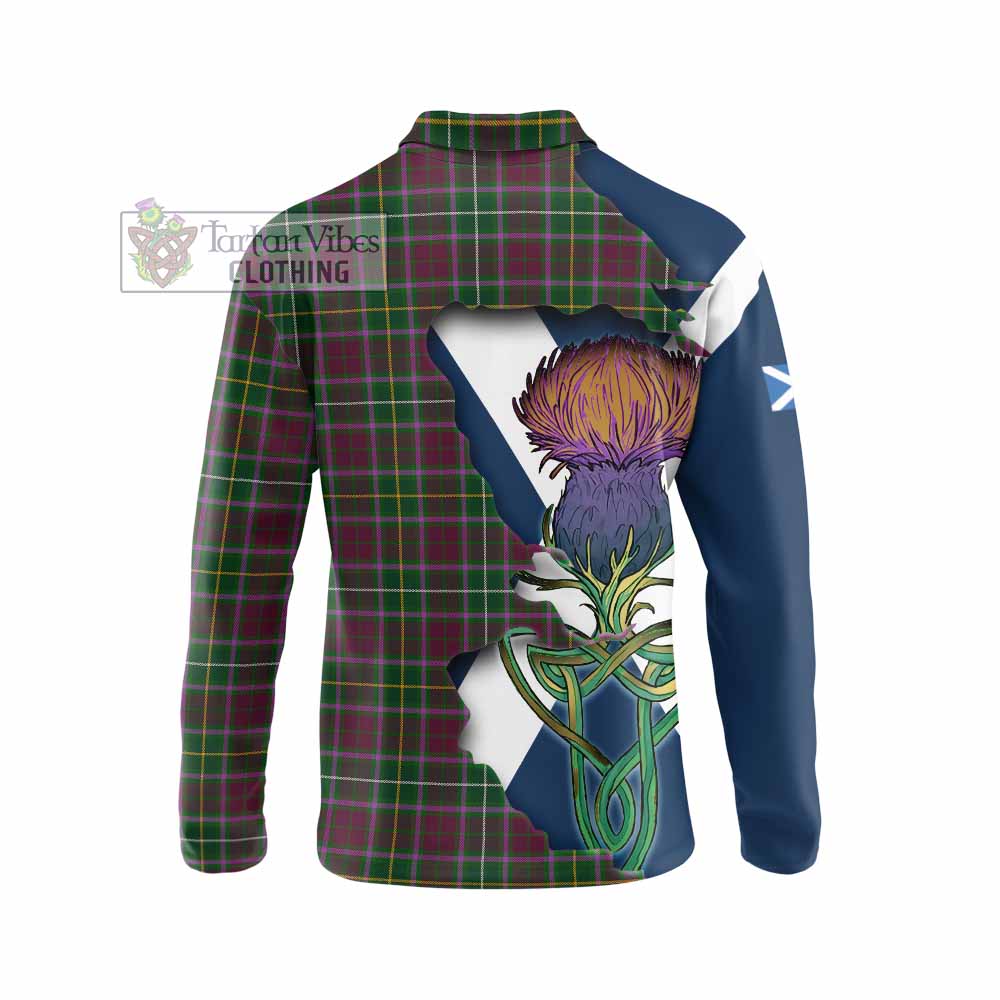 Crosbie Tartan Family Crest Long Sleeve Polo Shirt Scottish Thistle Celtic Inspired - Tartan Vibes Clothing