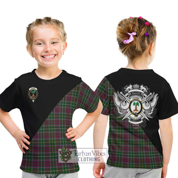 Crosbie Tartan Kid T-Shirt with Family Crest and Military Logo Style