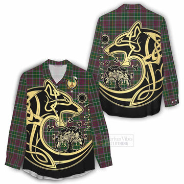 Crosbie Tartan Women's Casual Shirt with Family Crest Celtic Wolf Style