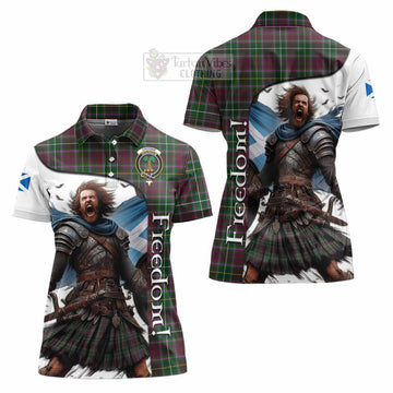 Crosbie Crest Tartan Women's Polo Shirt Inspired by the Freedom of Scottish Warrior