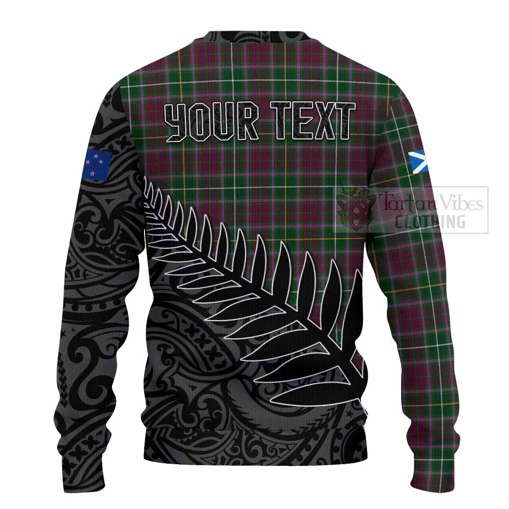 Tartan Vibes Clothing Crosbie Crest Tartan Knitted Sweater with New Zealand Silver Fern Half Style