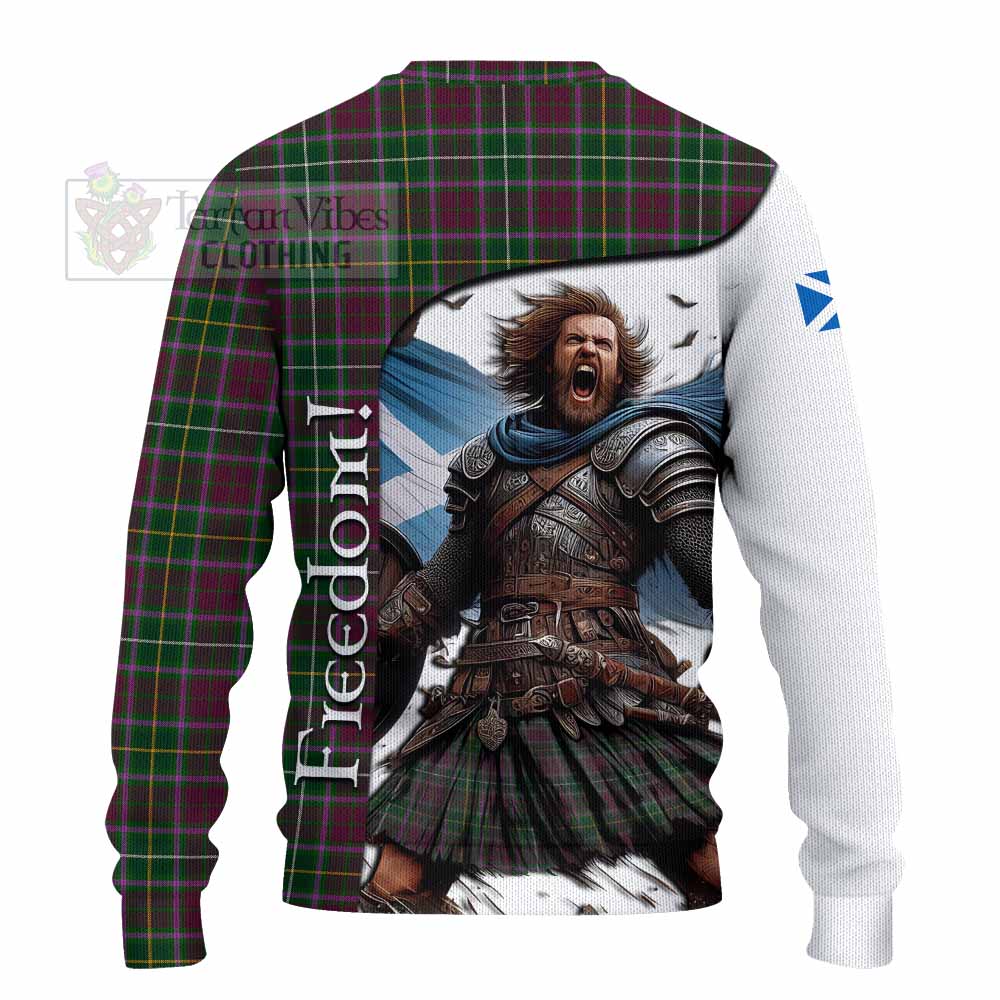 Tartan Vibes Clothing Crosbie Crest Tartan Knitted Sweater Inspired by the Freedom of Scottish Warrior