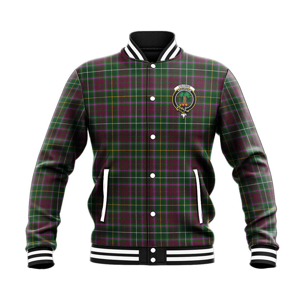 Crosbie Tartan Baseball Jacket with Family Crest - Tartan Vibes Clothing