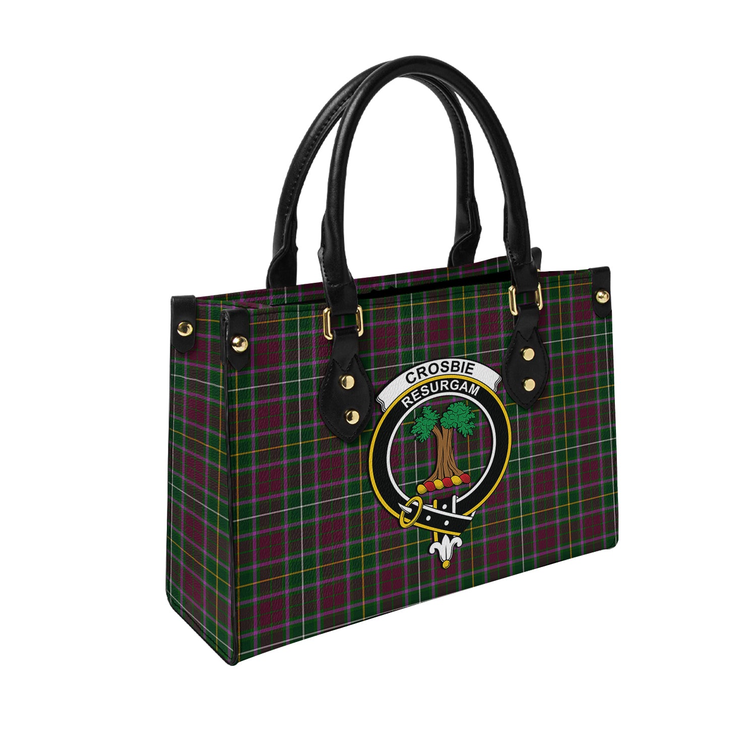 crosbie-tartan-leather-bag-with-family-crest