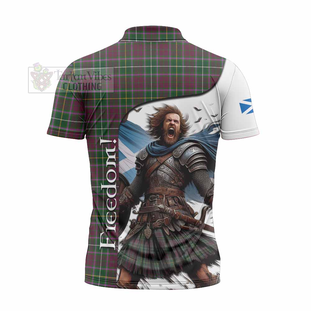 Tartan Vibes Clothing Crosbie Crest Tartan Zipper Polo Shirt Inspired by the Freedom of Scottish Warrior