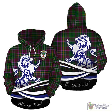 Crosbie Tartan Hoodie with Alba Gu Brath Regal Lion Emblem